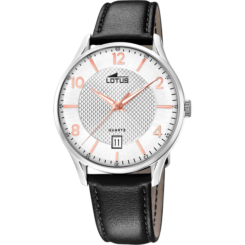 MONTRE LOTUS CLASSIC STRAP 18402/D ARGENT, BRACELET CUIR, HOMME