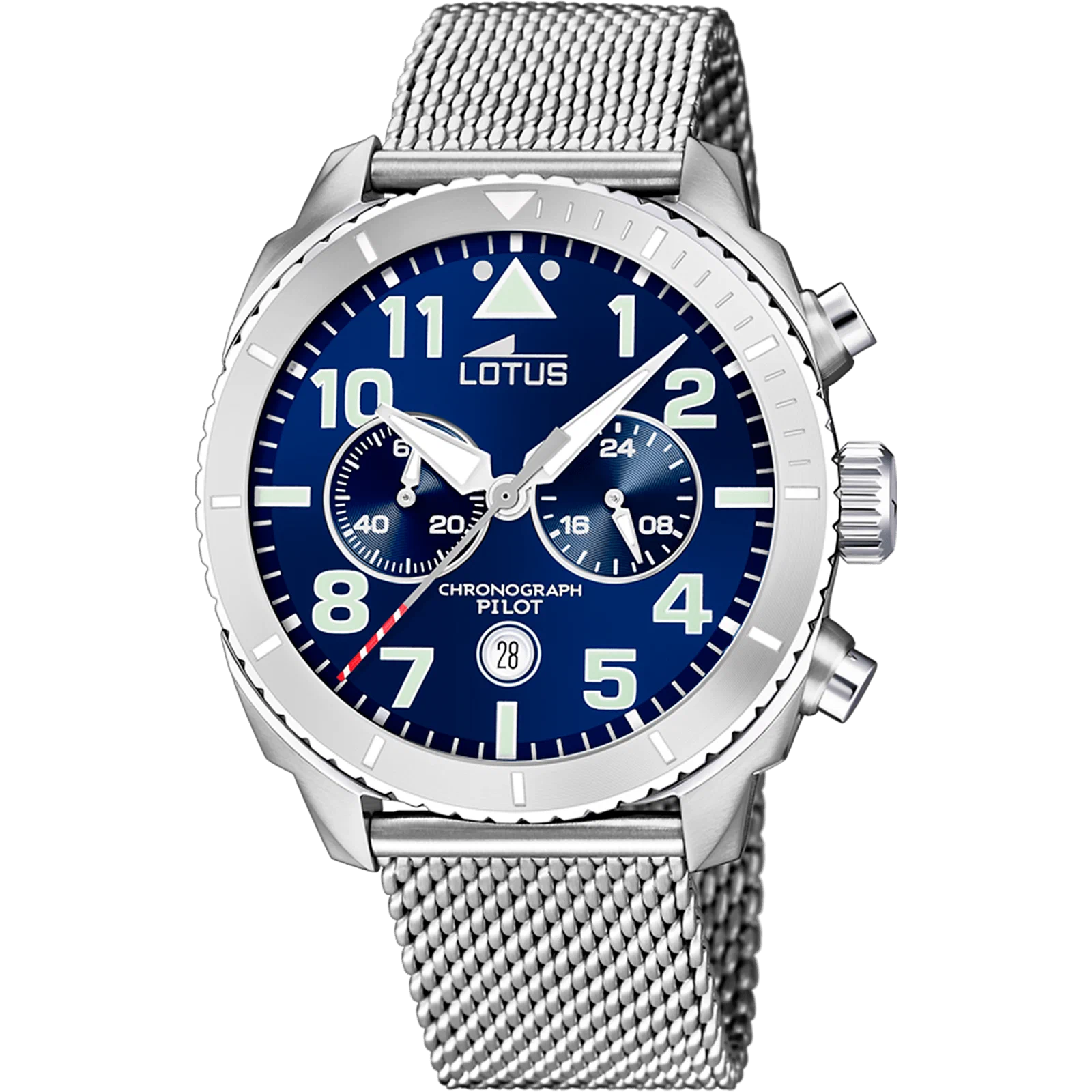 ساعة LOTUS CHRONO 18704/1 زرقاء، سوار من الفولاذ، رجالية — صورة المنتج 1