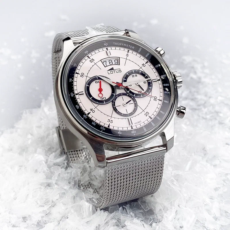 MONTRE LOTUS CHRONO 10138/1 BLANC, BRACELET ACIER, HOMME — Image du produit 2