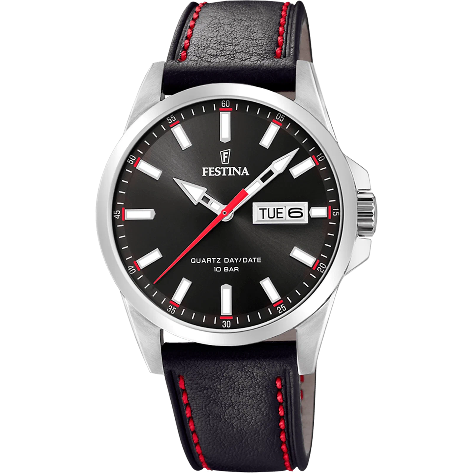 MONTRE FESTINA CLASSICS F20358/4 NOIR, BRACELET CUIR, HOMME — Image du produit 1