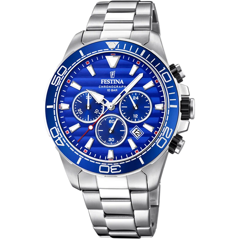 MONTRE FESTINA PRESTIGE F20361/2 BLEU, BRACELET ACIER, HOMME