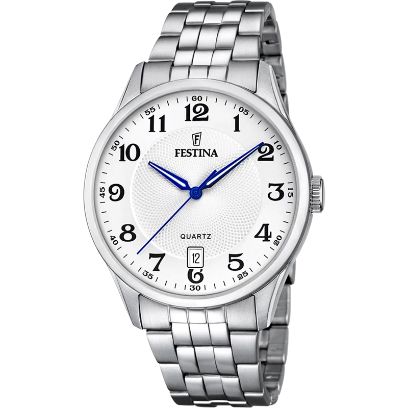 MONTRE FESTINA CLASSICS F20425/1 BLANC, BRACELET EN ACIER, HOMME