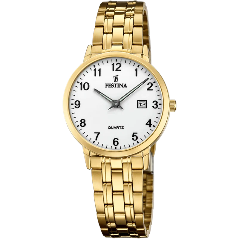 MONTRE FESTINA CLASSICS F20514/1 BLANC, BRACELET EN ACIER, FEMME