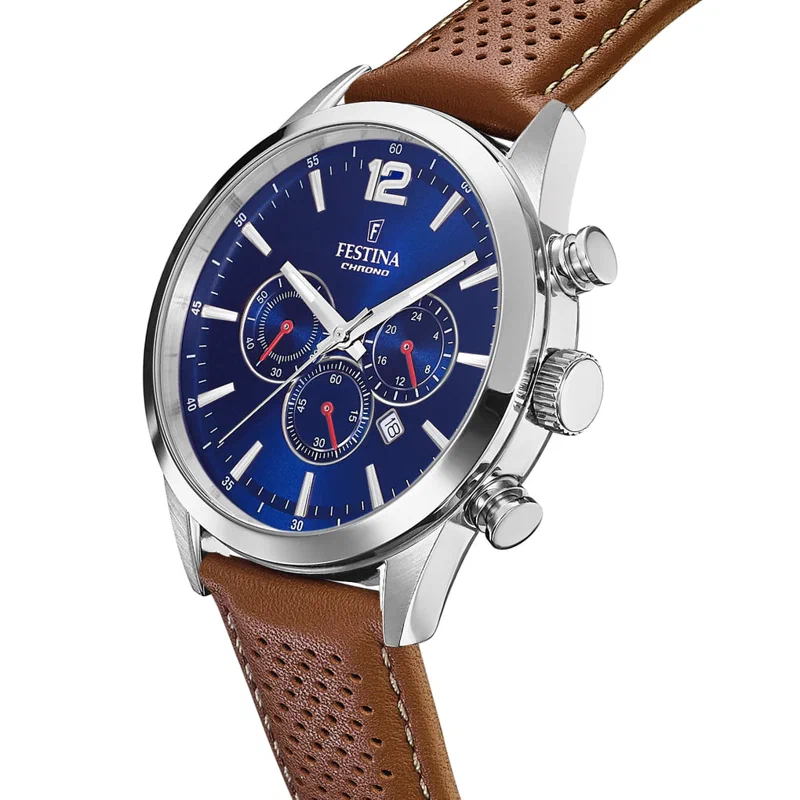 MONTRE FESTINA F20542/3 BLEU, BRACELET CUIR, HOMME — Image du produit 3