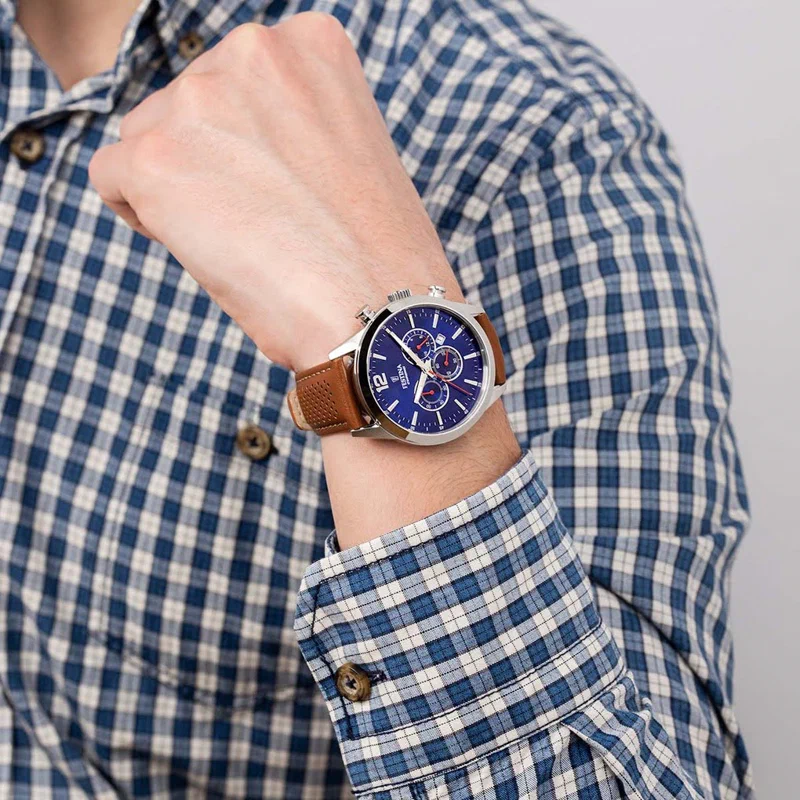 MONTRE FESTINA F20542/3 BLEU, BRACELET CUIR, HOMME — Image du produit 2
