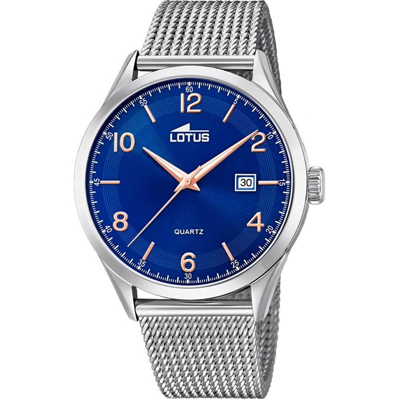 MONTRE LOTUS MINIMALIST 18631/3 BLEU, BRACELET ACIER, HOMME