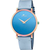 LOTUS MINIMALIST WATCH 18778/3 SILVER BLUE, LEATHER STRAP, WOMEN'S