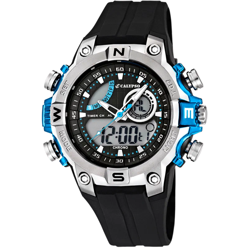 MONTRE CALYPSO K5586/2 NOIR, BRACELET D’ CAOUTCHOUC, HOMME