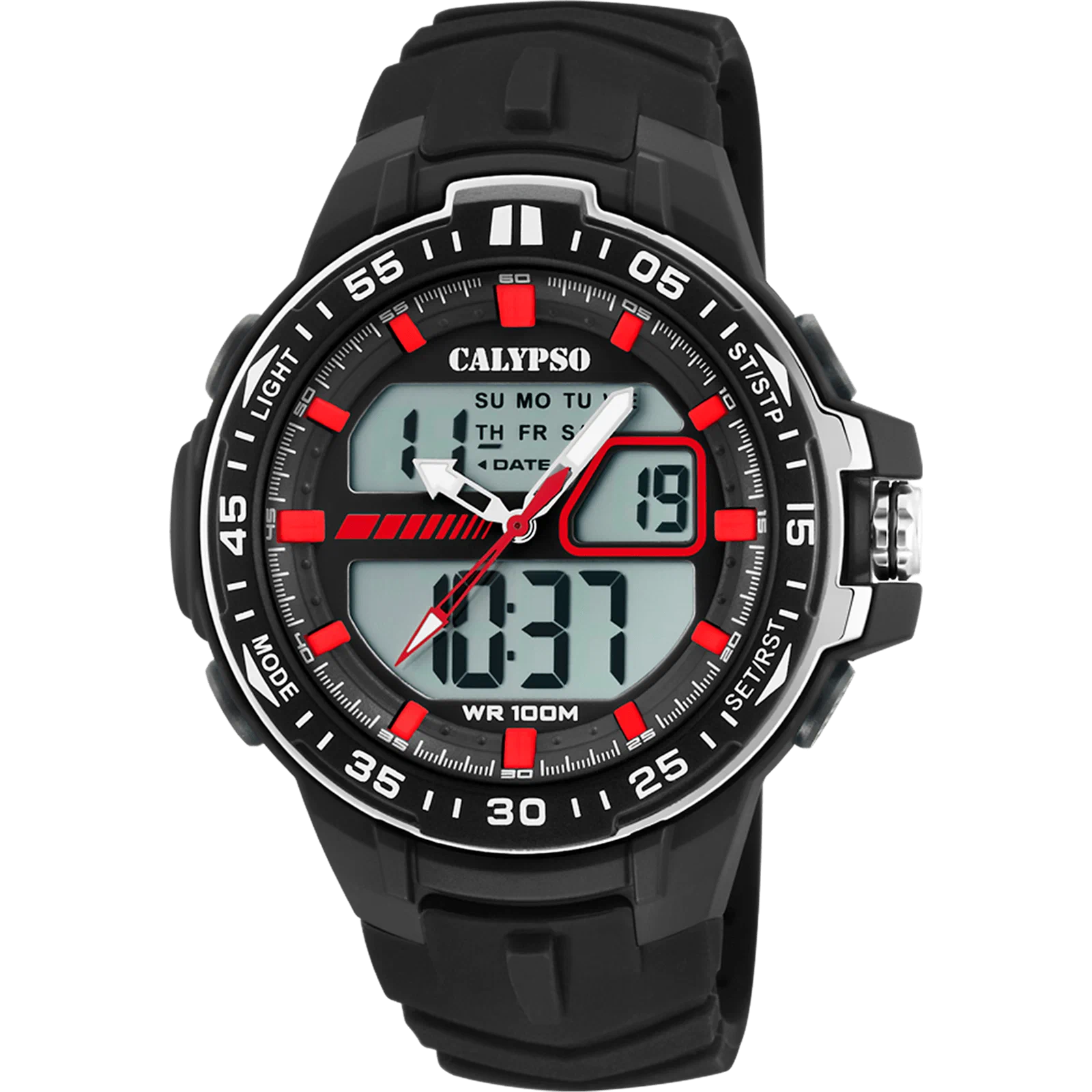 MONTRE CALYPSO STREET STYLE K5766/4 NOIR, BRACELET CAOUTCHOUC, HOMME — Image du produit 1