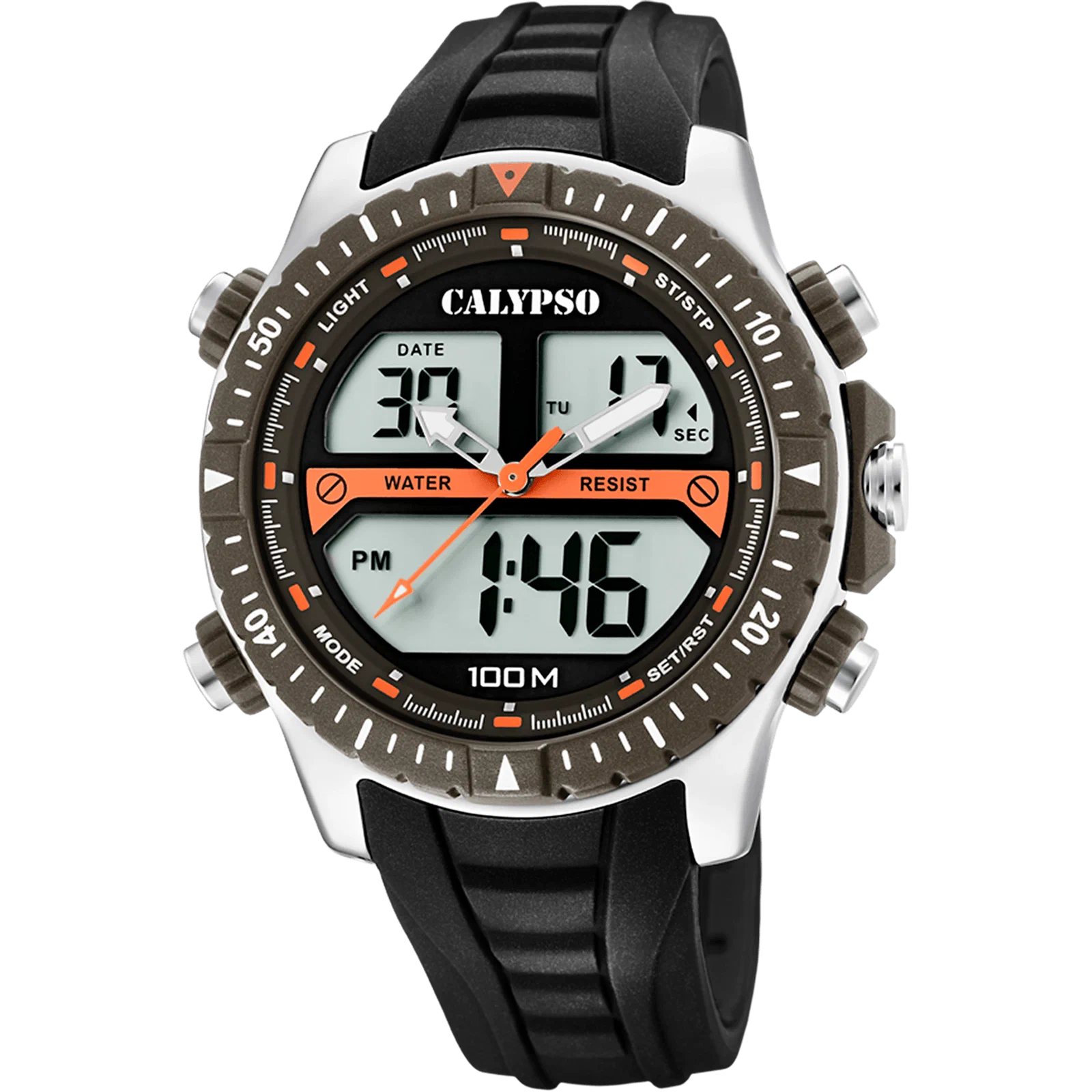 CALYPSO STREET STYLE WATCH K5773/1 GREY, RUBBER STRAP, MEN'S — Product image 1