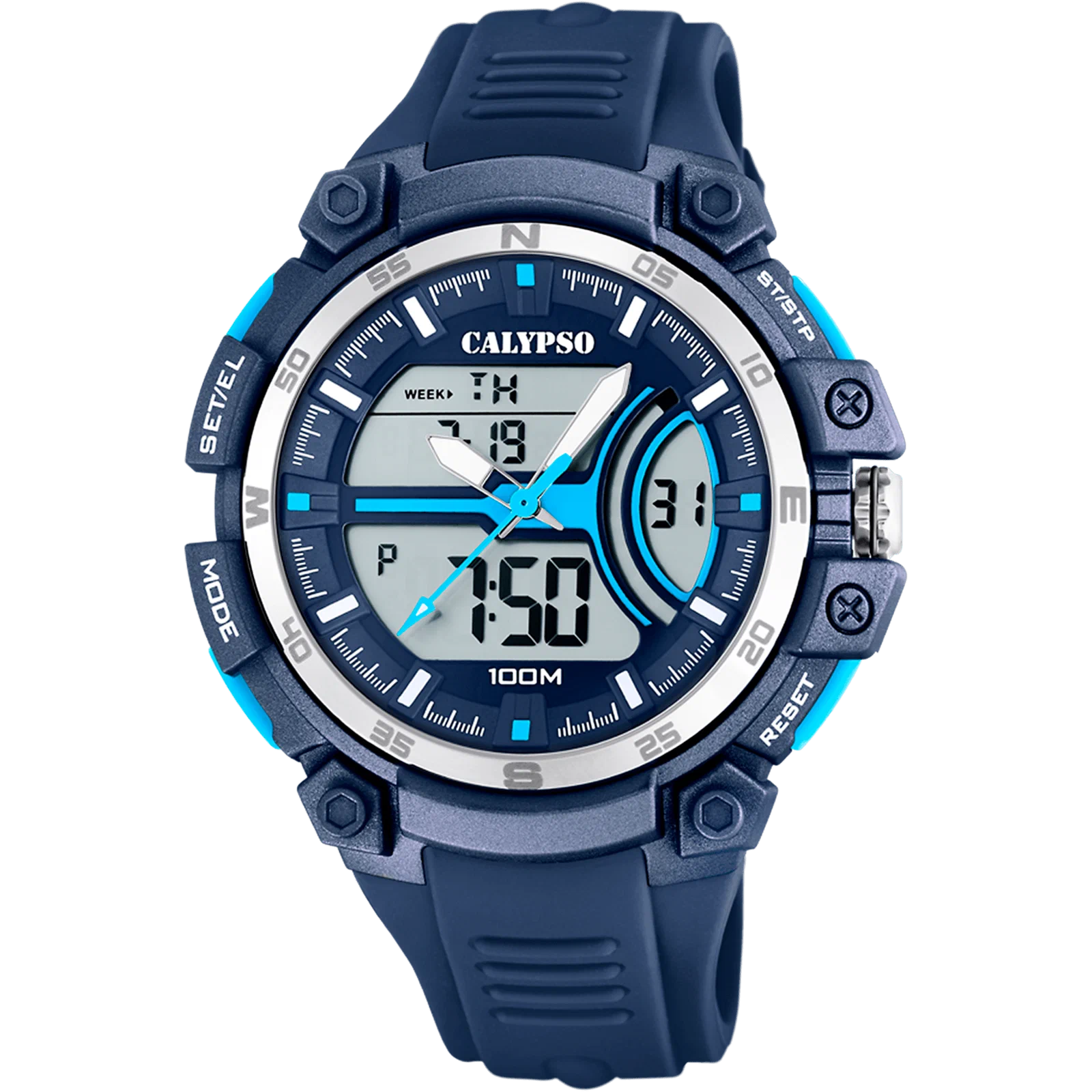 CALYPSO STREET STYLE WATCH K5779/3 BLUE, RUBBER STRAP, MEN'S — Product image 1