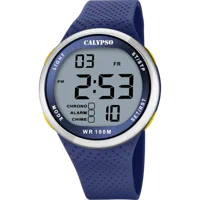 MONTRE CALYPSO K5785/3 BLEU, BRACELET CAOUTCHOUC, HOMME