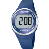 MONTRE CALYPSO K5786/3 BLEU, BRACELET CAOUTCHOUC, HOMME