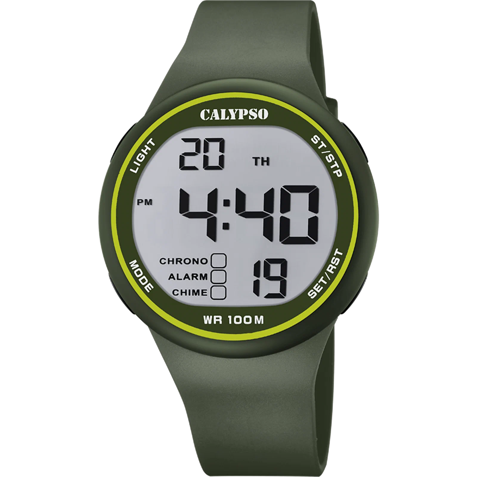 MONTRE CALYPSO K5795/5 VERT, BRACELET CAOUTCHOUC, HOMME — Image du produit 1