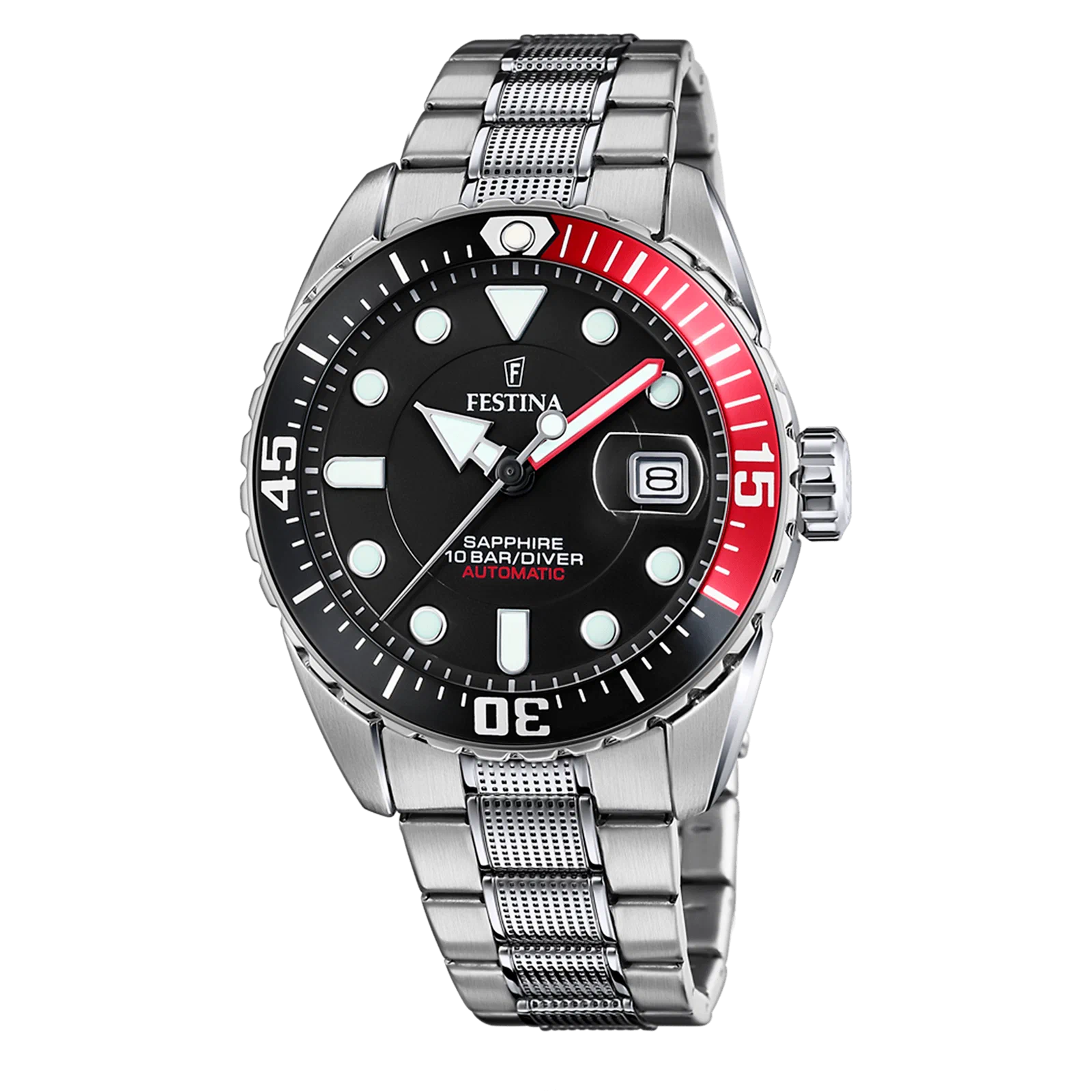 MONTRE FESTINA AUTOMATIC F20480/4 NOIR, BRACELETACIER, HOMME — Image du produit 1
