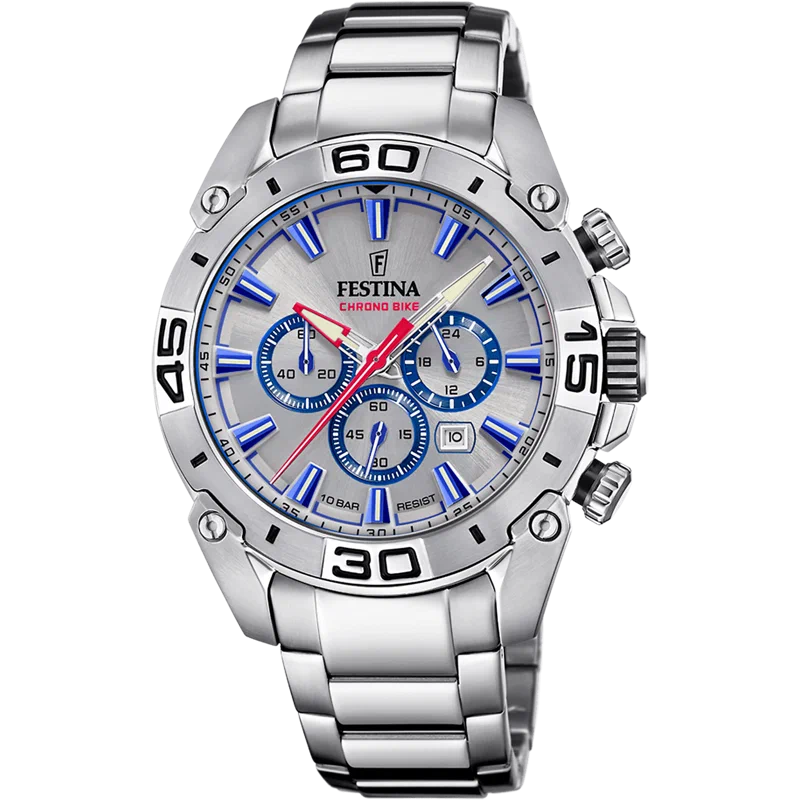 MONTRE FESTINA CHRONO BIKE F20543/1 GRIS PLATA, BRACELET ACIER, HOMME