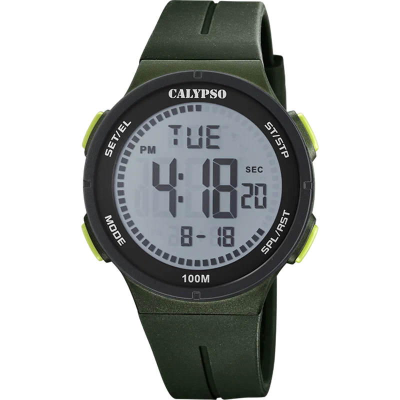 ساعة CALYPSO K5803/2 رقمية، سوار مطاطي، رجالي
