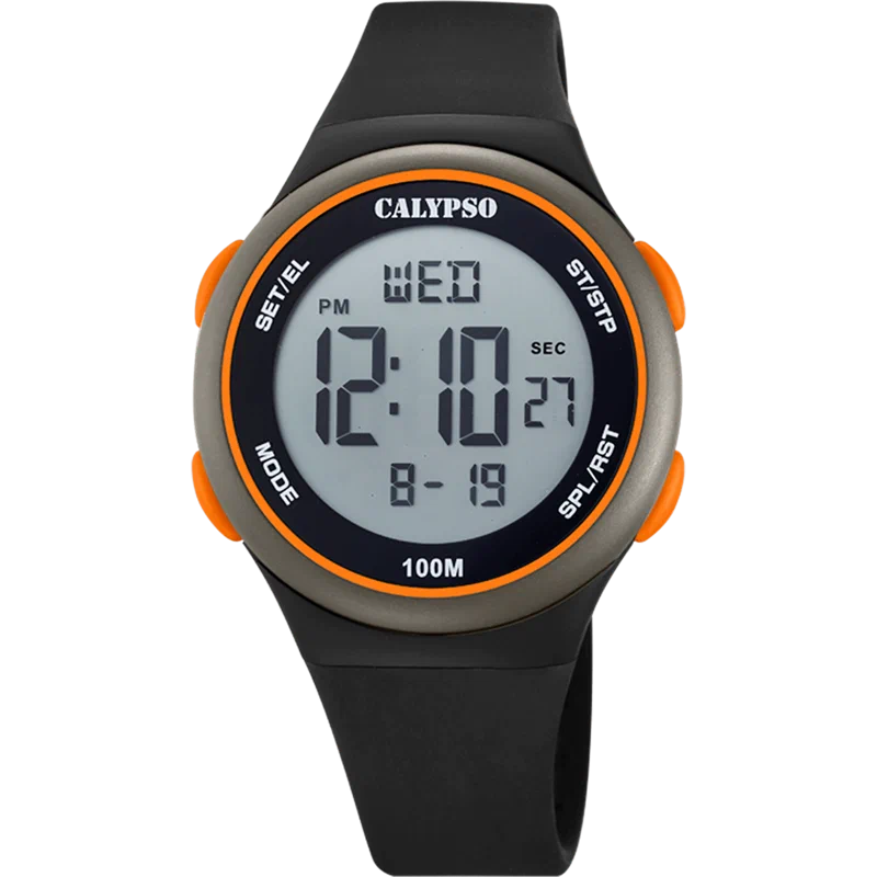 MONTRE CALYPSO K5804/3 NUMÉRIQUE, BRACELET CAOUTCHOUC, ENFANTS