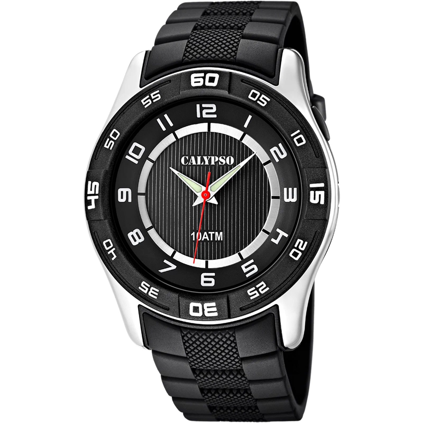 CALYPSO STREET STYLE K6062/4 BLACK WATCH, RUBBER STRAP, MEN'S — Product image 1