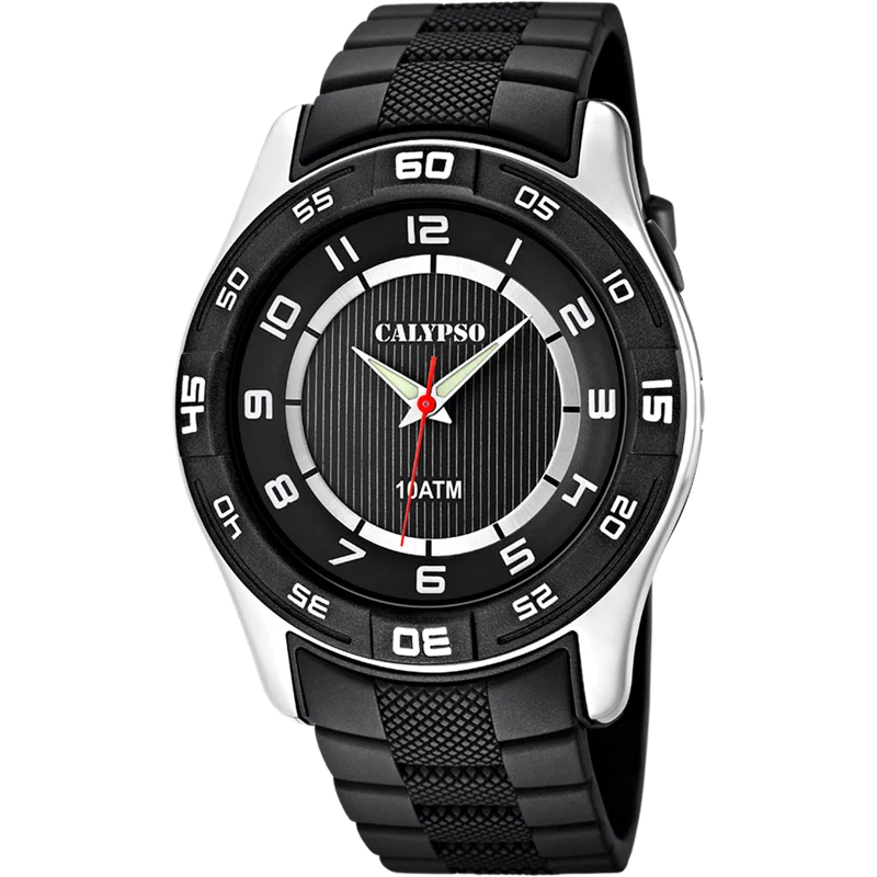 ساعة CALYPSO STREET STYLE K6062/4 سوداء، سوار مطاطي، رجالي