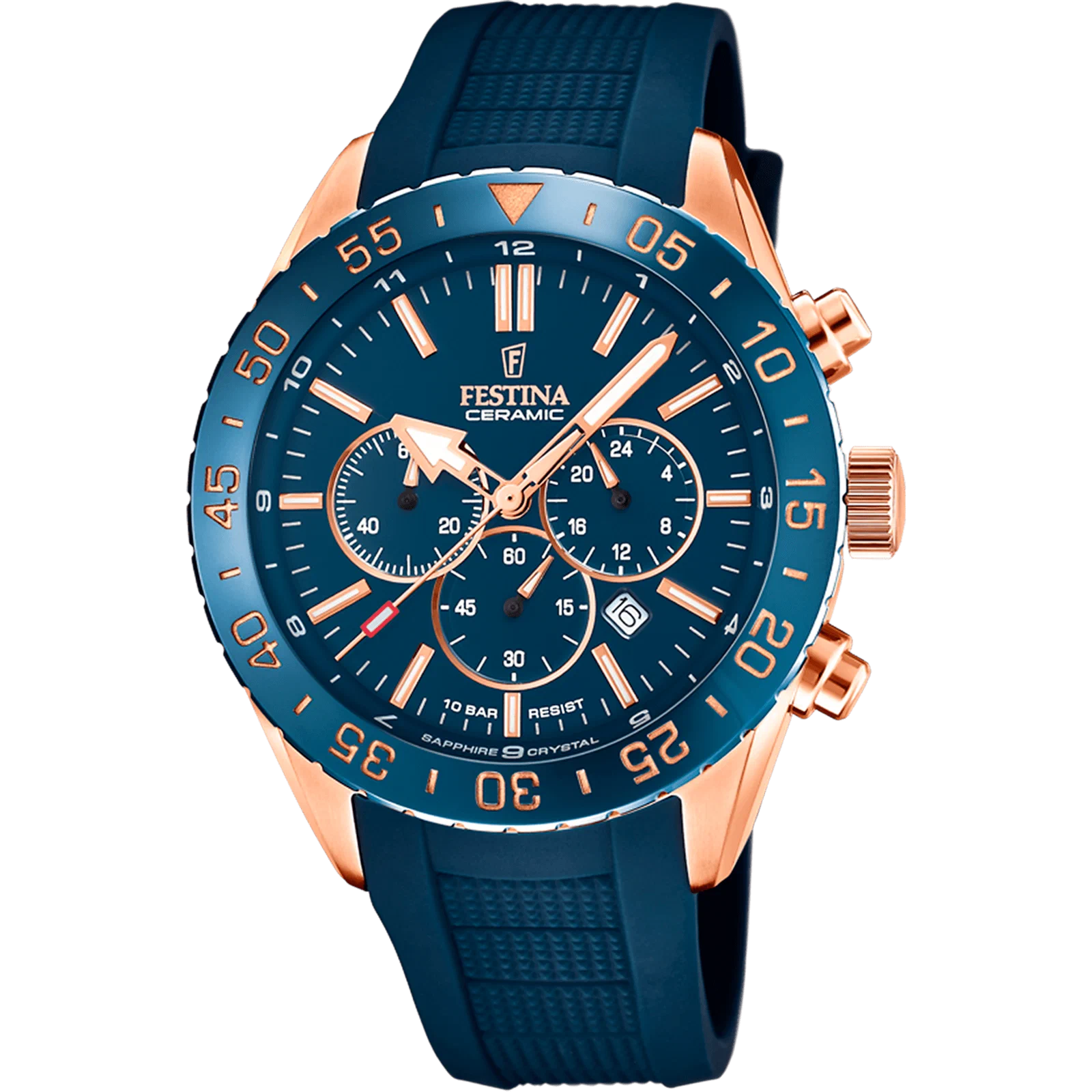 MONTRE FESTINA F20516/1 BLEU, BRACELET CAOUTCHOUC, HOMME — Image du produit 1