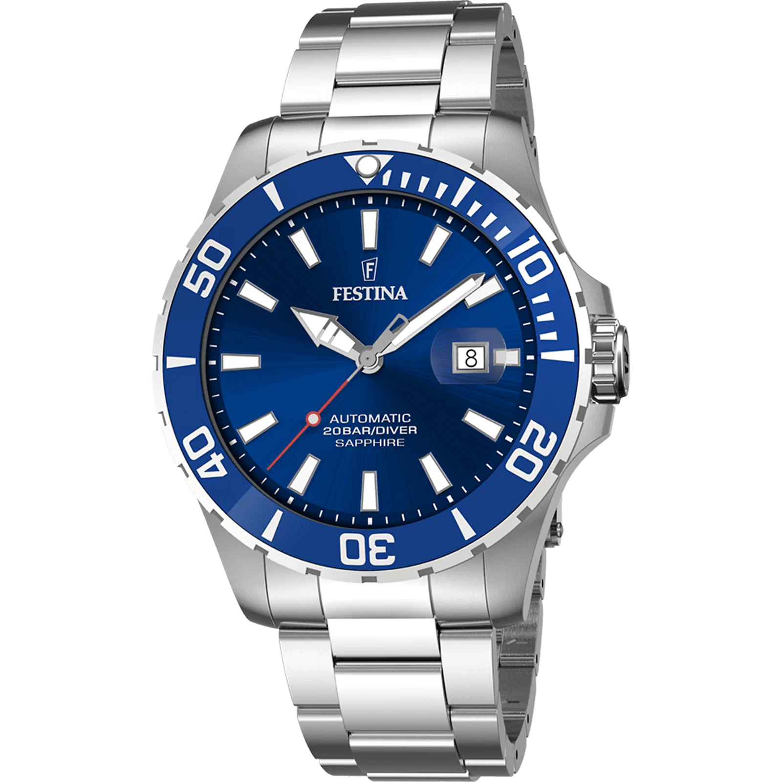 MONTRE FESTINA AUTOMATIQUE F20531/3 BLEU, BRACELET ACIER, HOMME — Image du produit 1