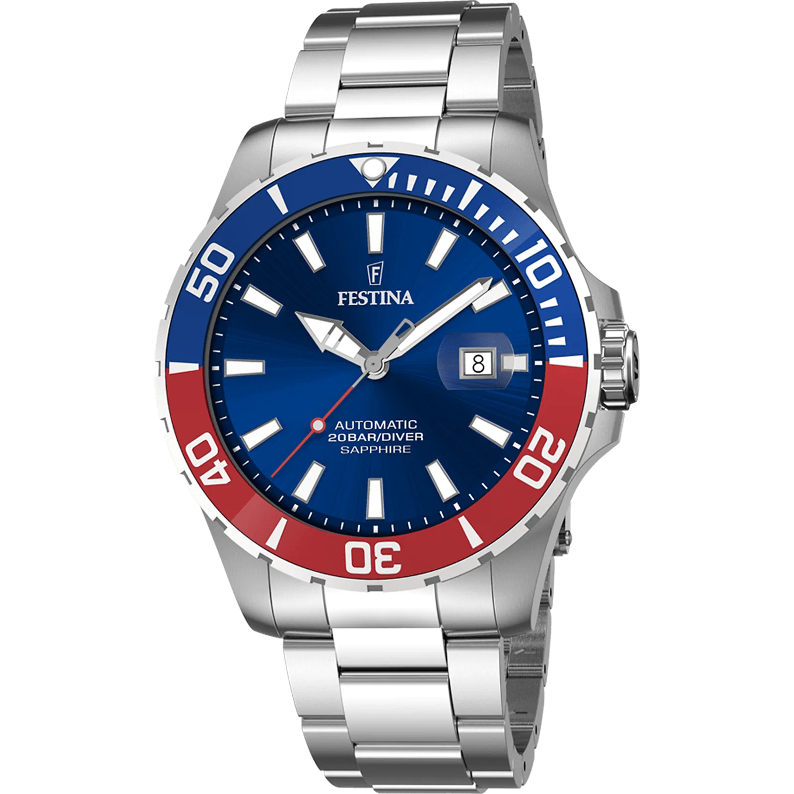 MONTRE FESTINA AUTOMATIQUE F20531/5 BLEU, BRACELET ACIER, HOMME — Image du produit 1