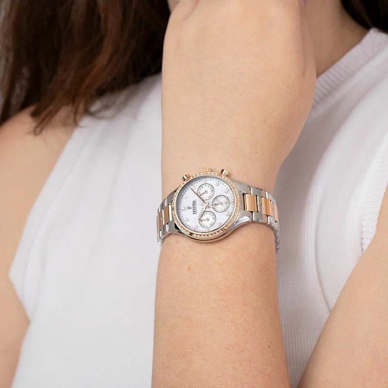 MONTRE FESTINA BOYFRIEND F20403/1 NACRE, BRACELET ACIER, FEMME — Image du produit 2