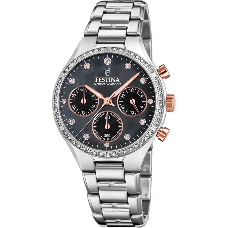 MONTRE FESTINA BOYFRIEND F20401/4 NOIR, BRACELET ACIER, FEMME