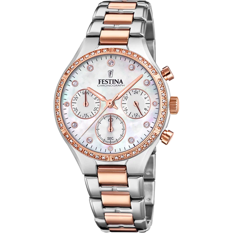 MONTRE FESTINA BOYFRIEND F20403/1 NACRE, BRACELET ACIER, FEMME