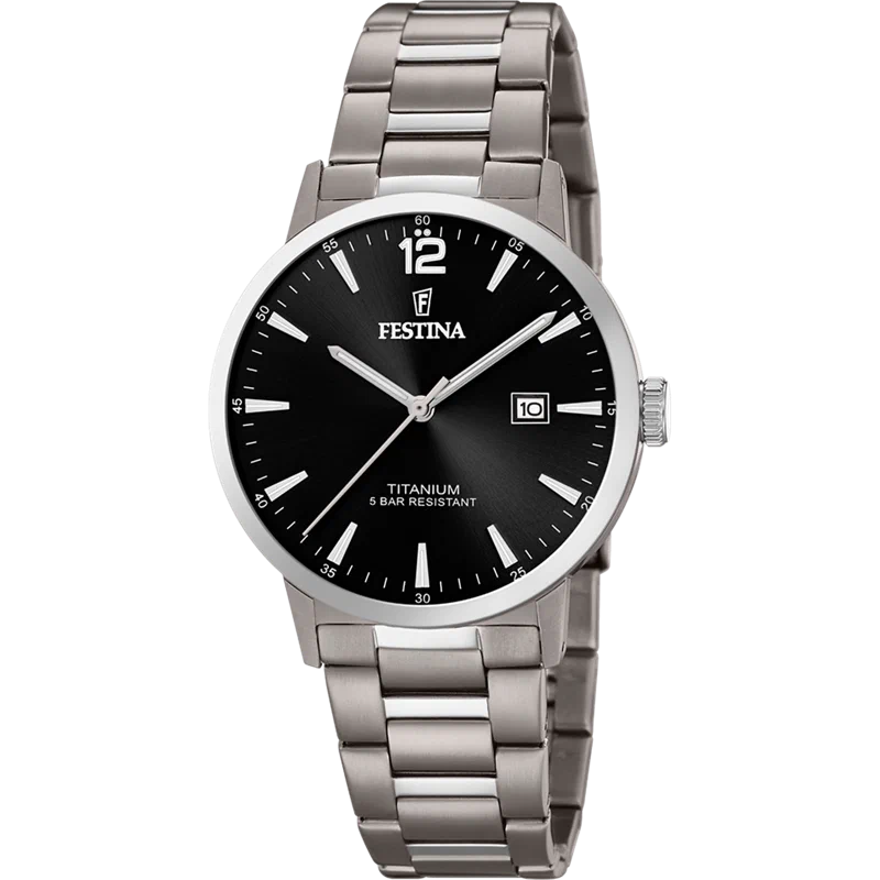MONTRE FESTINA TITANIUM F20435/3 NOIR, BRACELET TITANE, HOMME
