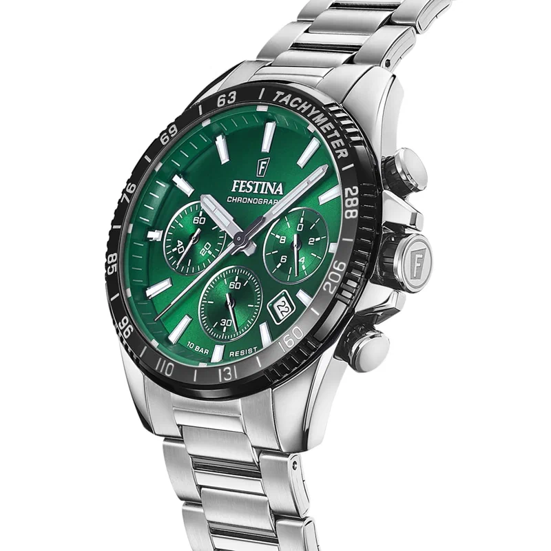 MONTRE FESTINA F20560/4 VERT, BRACELET ACIER INOXYDABLE, HOMME — Image du produit 3