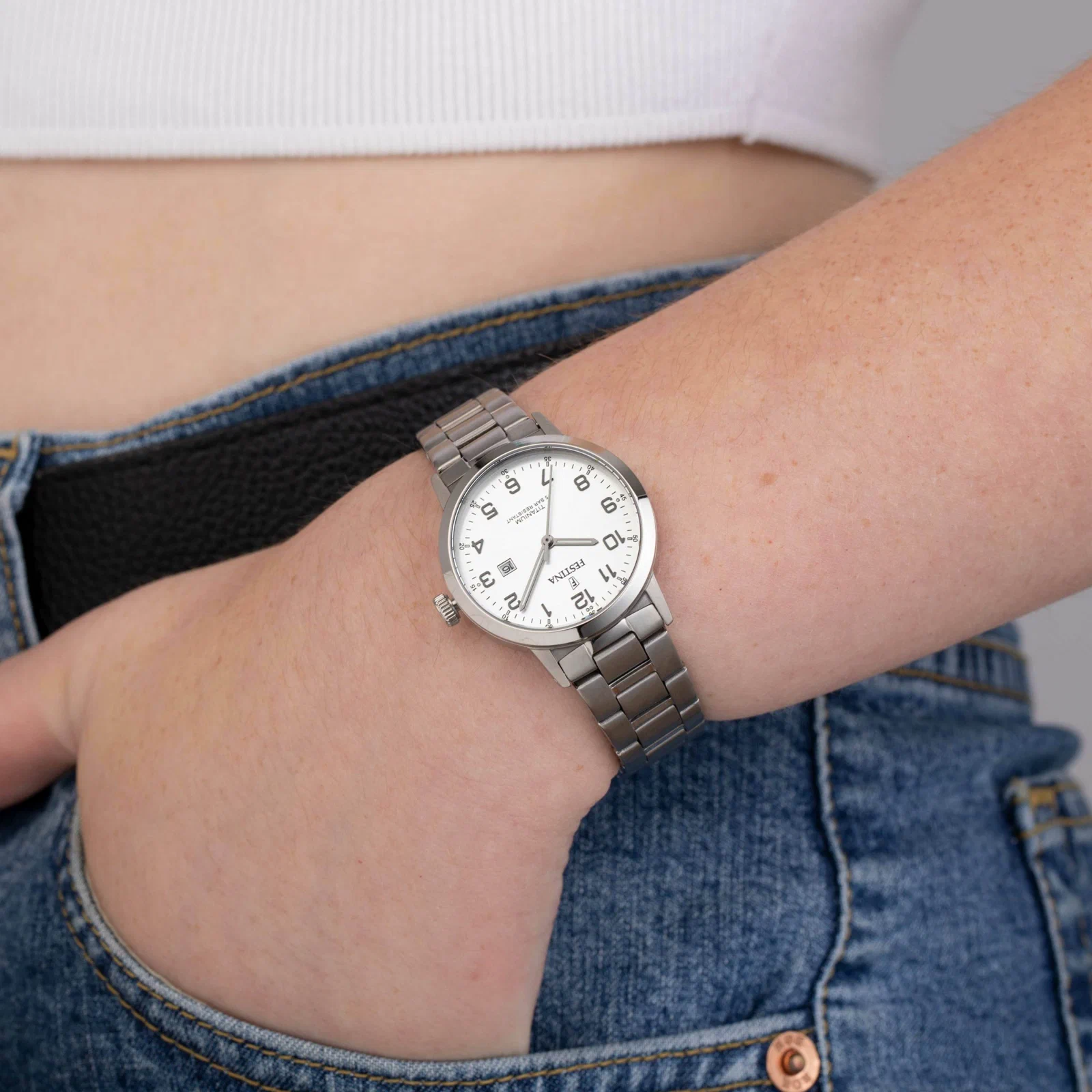 MONTRE FESTINA TITANIUM F20436/1 ARGENTÉ, BRACELET TITANE, FEMME — Image du produit 2