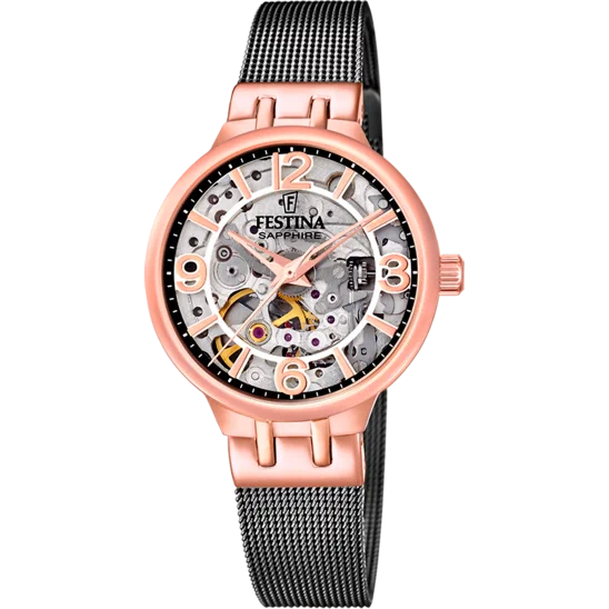 MONTRE FESTINA AUTOMATIC SKELETON F20581/3 BRACELET ACIER, FEMME — Image du produit 1