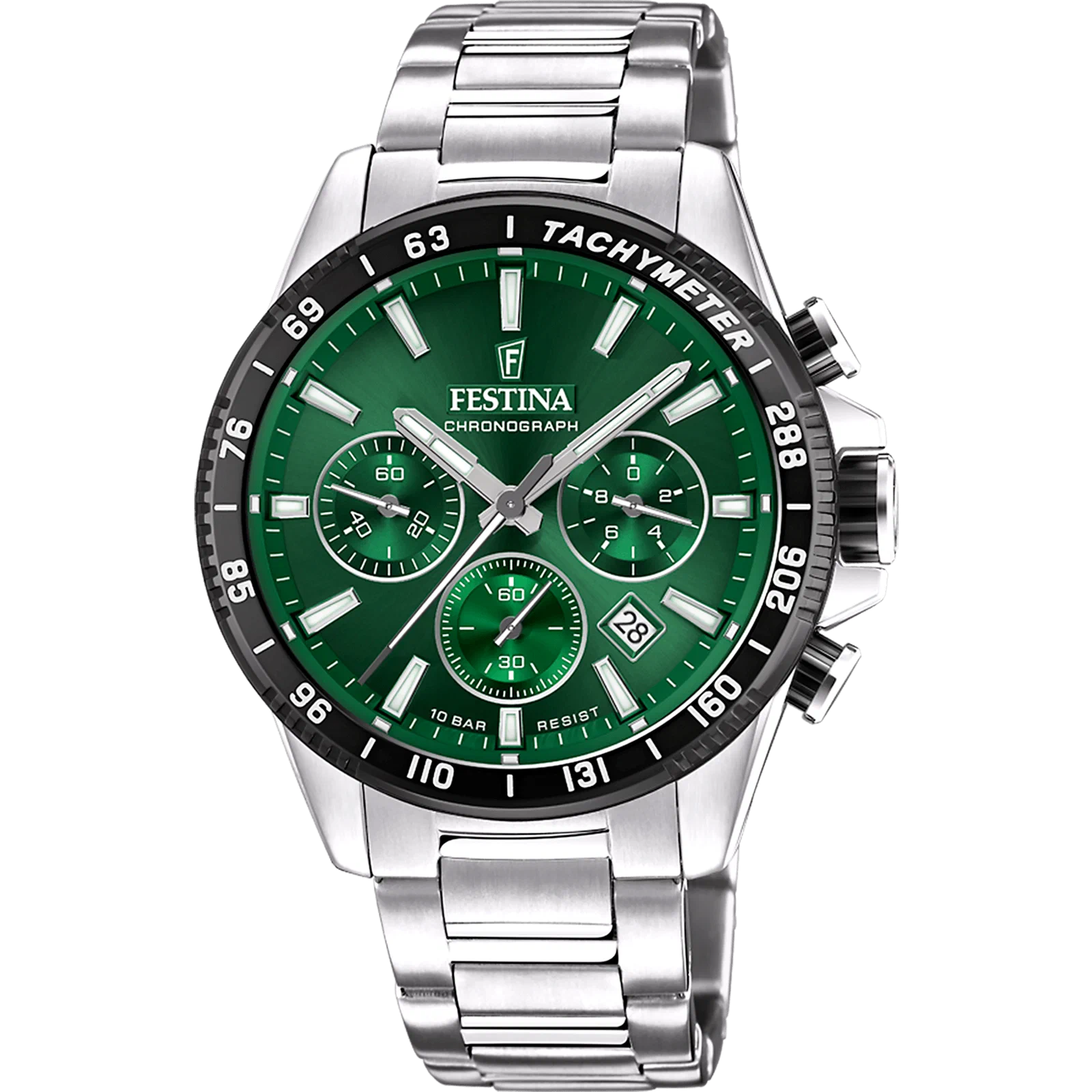 MONTRE FESTINA F20560/4 VERT, BRACELET ACIER INOXYDABLE, HOMME — Image du produit 1
