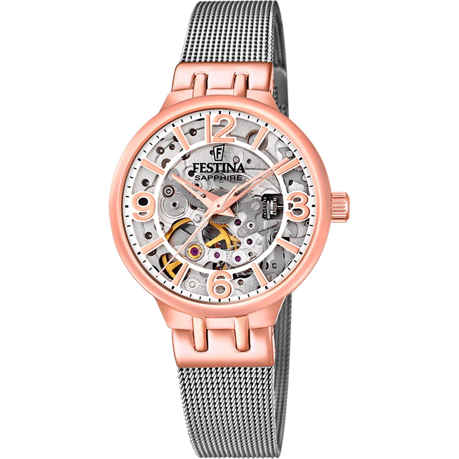 FESTINA AUTOMATIC SKELETON WATCH F20581/1 STEEL BRACELET, WOMEN'S — Product image 1