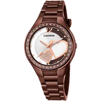ساعة CALYPSO ترندي K5679/Q بيضاء، سوار مطاطي، نسائية
