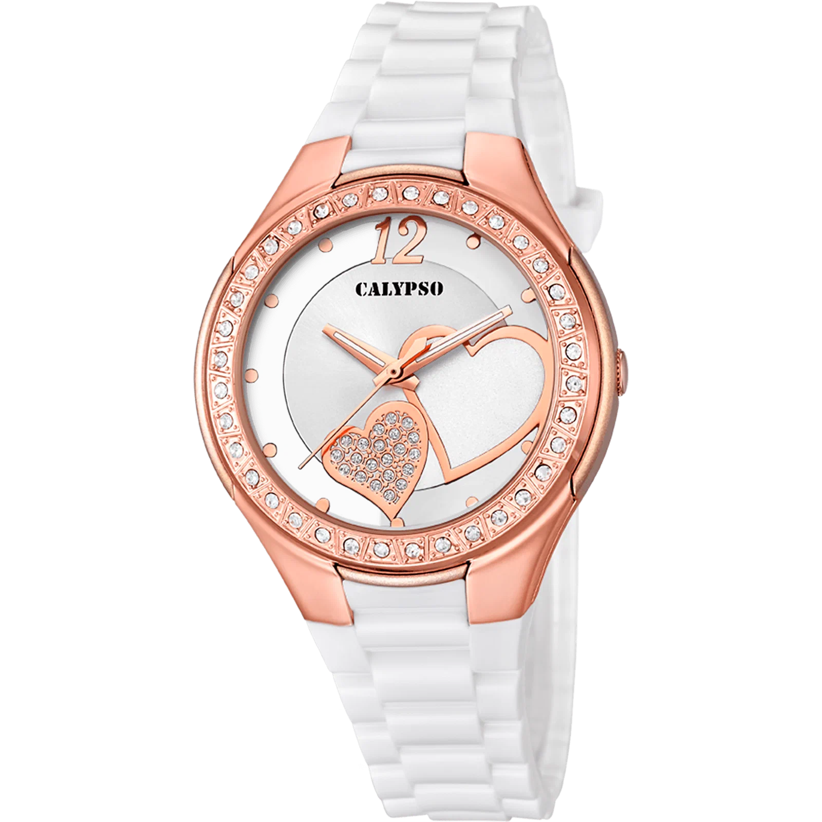 ساعة CALYPSO ترندي K5679/L بيضاء، سوار مطاطي، نسائية — صورة المنتج 1