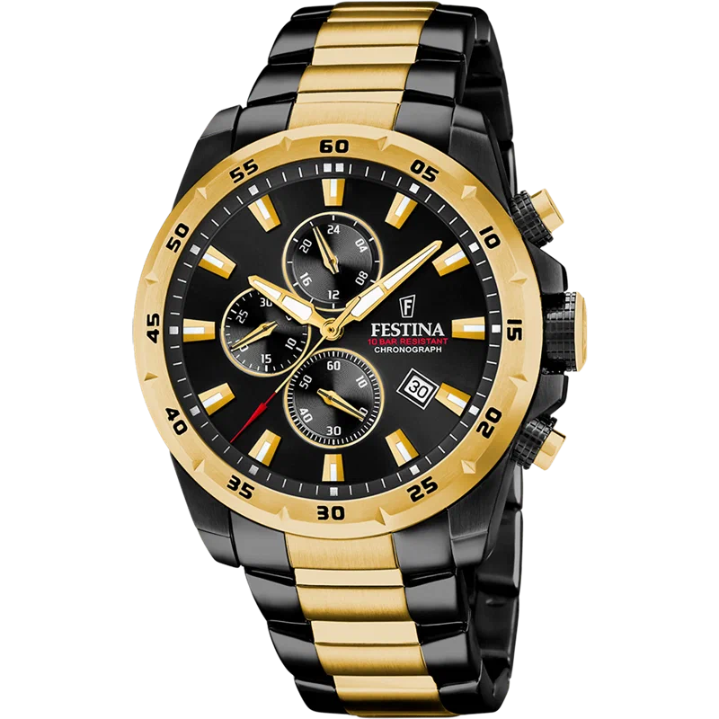 MONTRE FESTINA F20563/1 NOIR, BRACELET CIER, HOMME