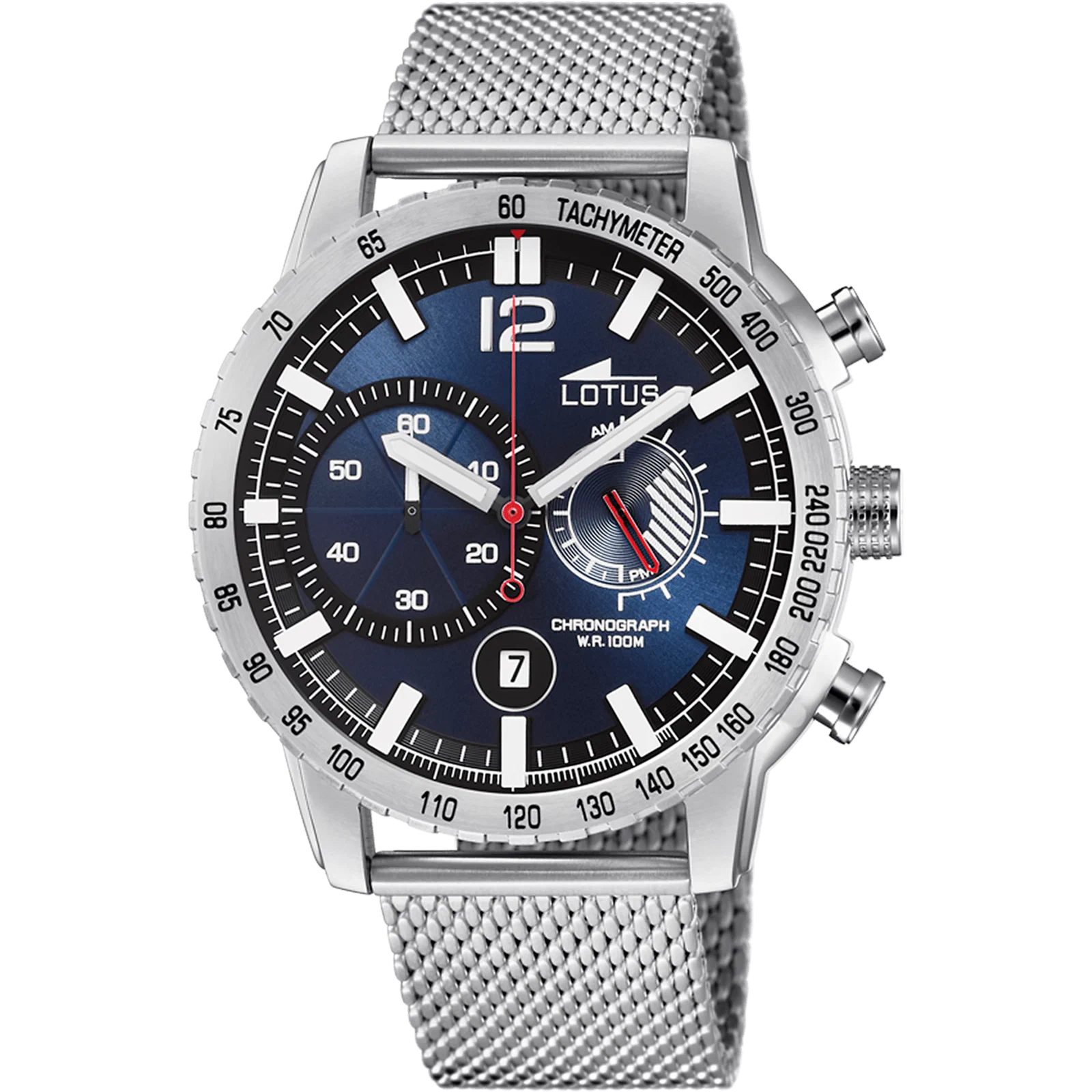 ساعة LOTUS CHRONO 10137/2 زرقاء، سوار فولاذي، رجالي — صورة المنتج 1