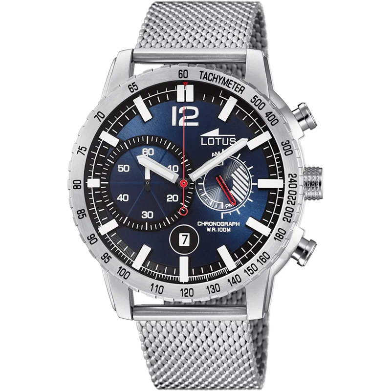 MONTRE LOTUS CHRONO 10137/2 BLEU, BRACELET ACIER, HOMME