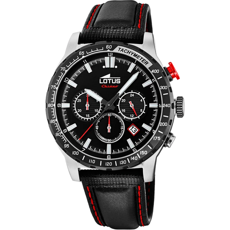 MONTRE LOTUS COLOR 18587/4 NOIR, BRACELET CUIR, HOMME