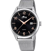 LOTUS MINIMALIST WATCH 18631/4 BLACK, STEEL BRACELET, MEN'S