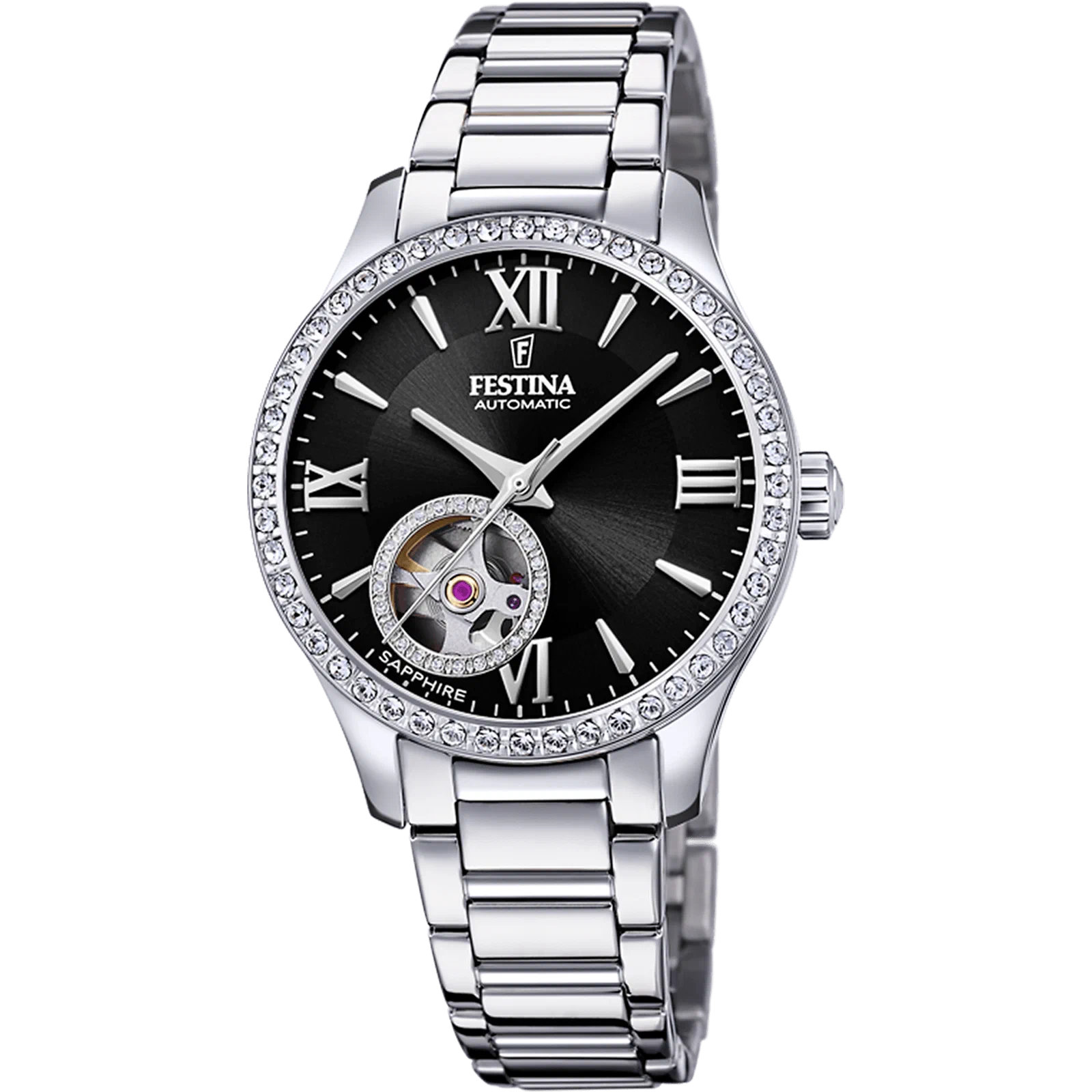 MONTRE FESTINA AUTOMATIC F20485/2 NOIR, BRACELET ACIER, FEMME — Image du produit 1