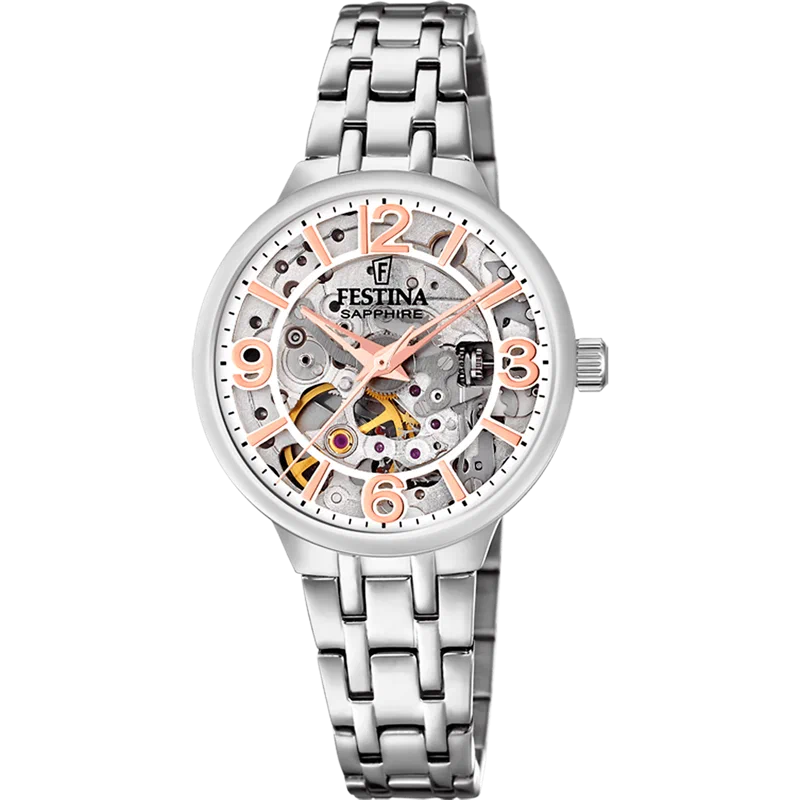 MONTRE FESTINA SKELETON F20614/1 BRACELET ACIER, FEMME