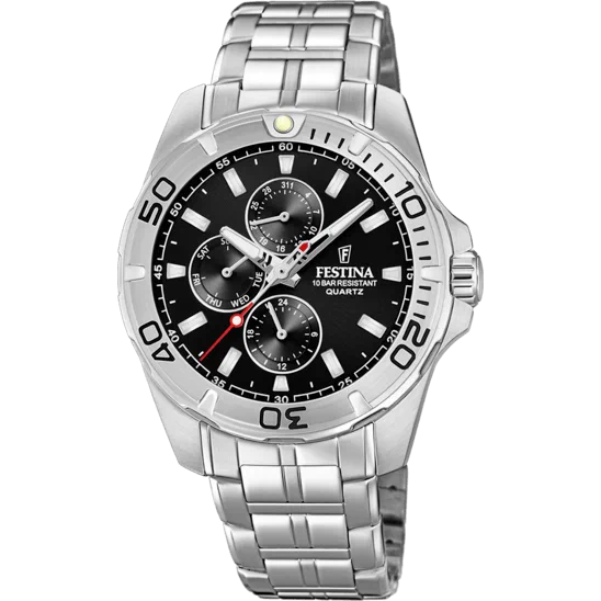 MONTRE FESTINA F20445/3 NOIR, BRACELET ACIER INOXYDABLE, HOMME — Image du produit 1
