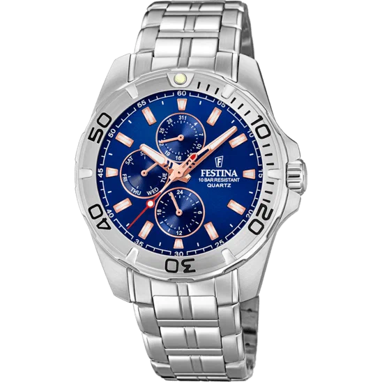 MONTRE FESTINA MULTIFUNCTION COLLECTION F20445/5 BLEU, BRACELET EN ACIER, HOMME — Image du produit 1