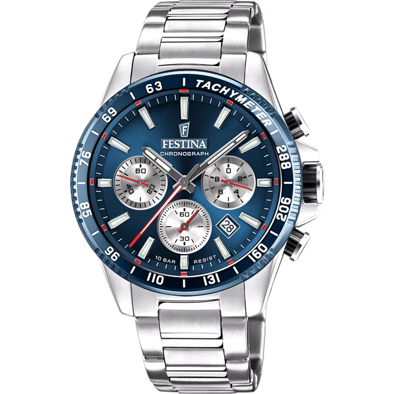 MONTRE FESTINA F20560/2 BLEU, BRACELET ACIER INOXYDABLE, HOMME