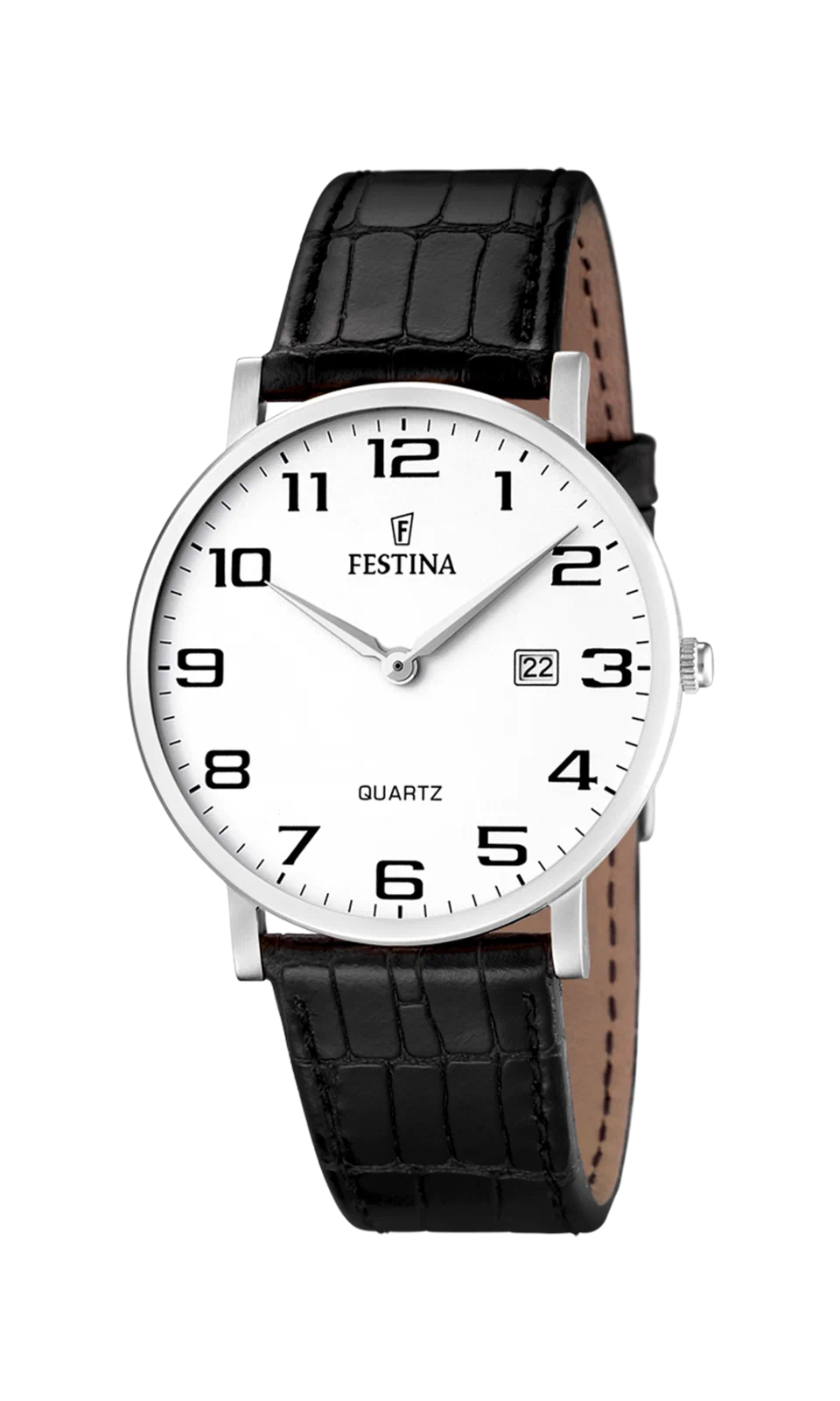 MONTRE FESTINA CLASSICS F16476/1 BLANC, BRACELET CUIR, HOMME — Image du produit 1