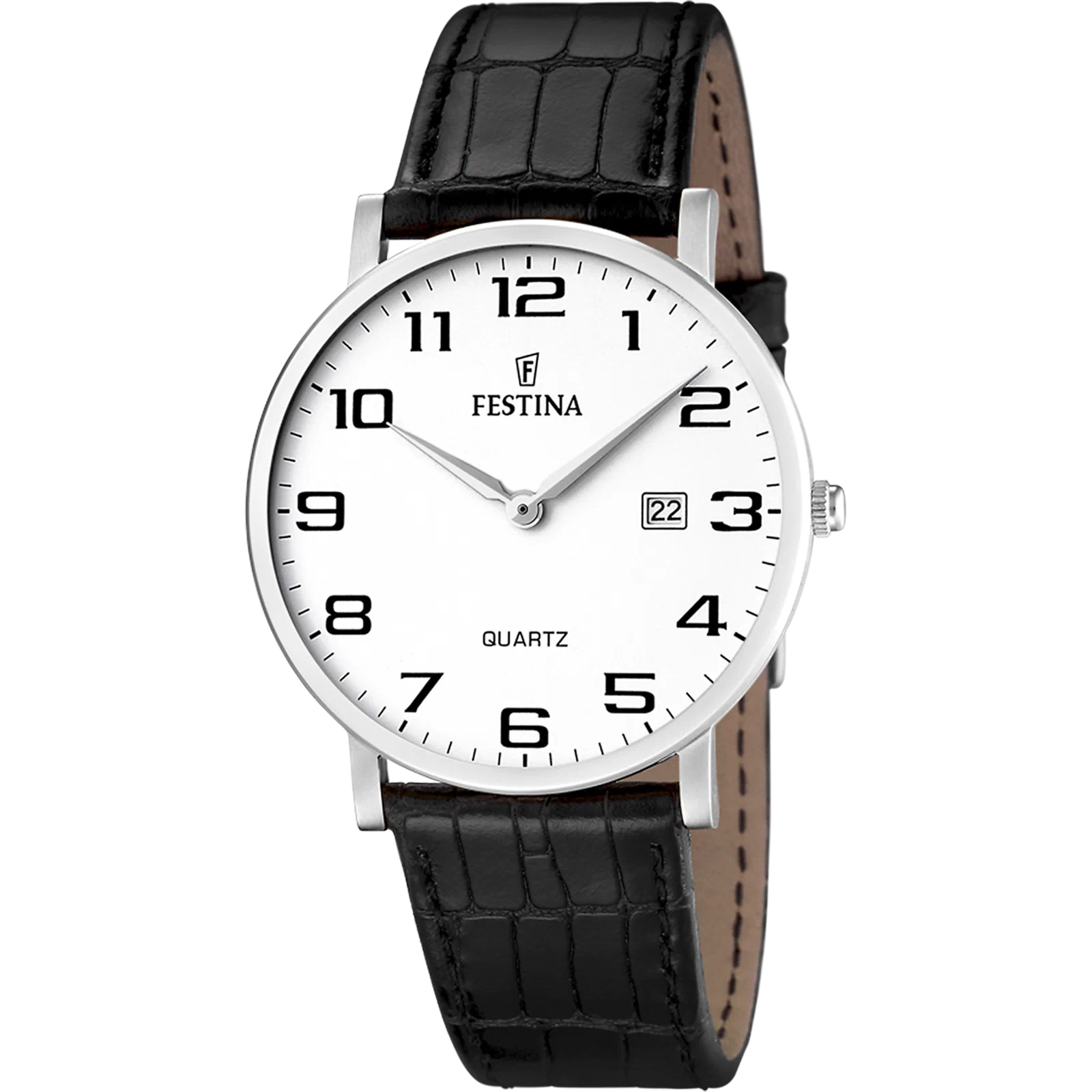 MONTRE FESTINA CLASSICS F16476/1 BLANC, BRACELET CUIR, HOMME — Image du produit 2